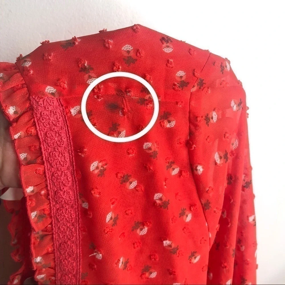 Matilda Jane Red Floral V Neck Size  Small - Picture 14 of 14